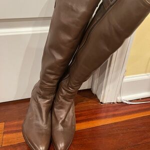 Brown Leather Knee-High Boots